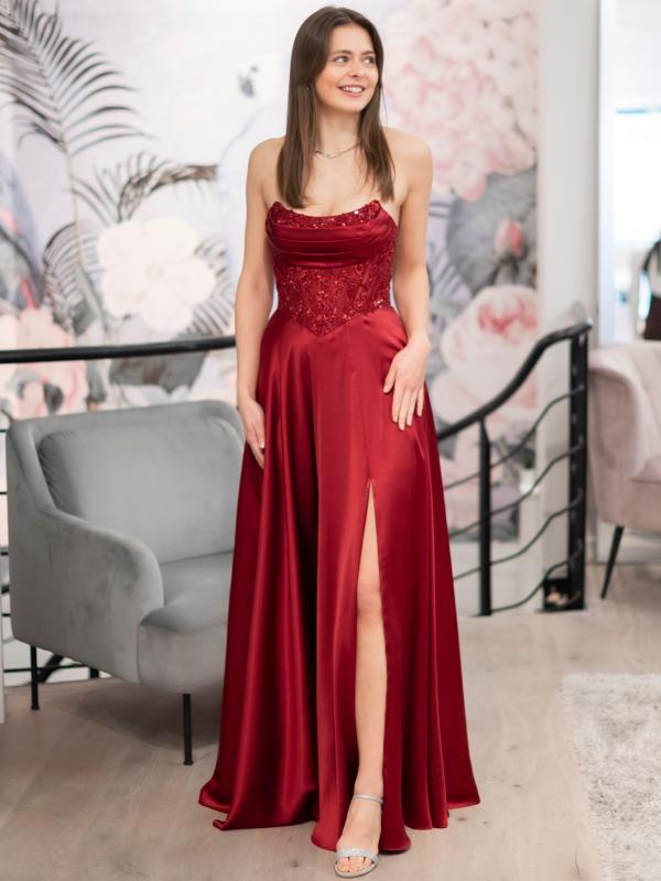 Abendkleid Ariana, weinrot v