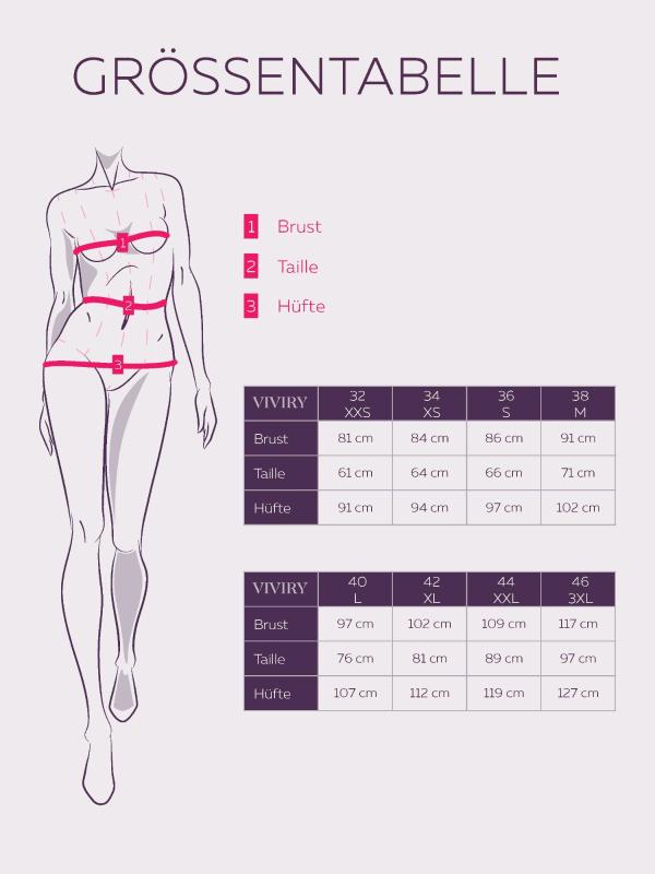 Abendkleid Alexis, dunkelblau Größentabelle