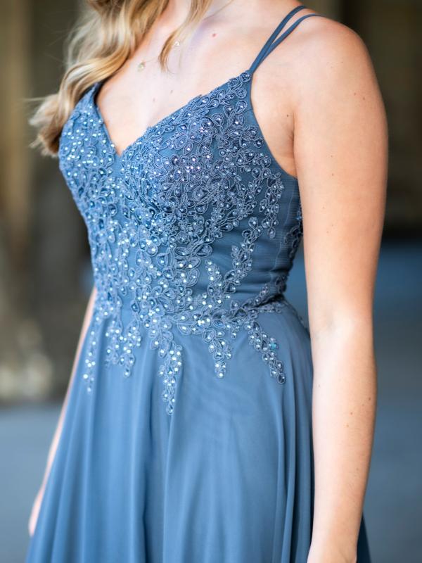 Abendkleid Lorena, graublau d