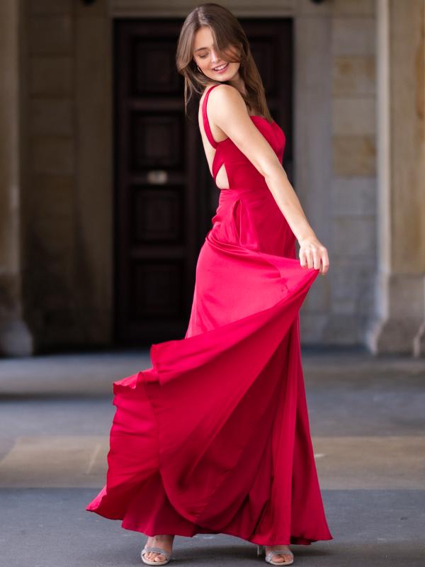Abendkleid Hermine-Li, weinrot s2