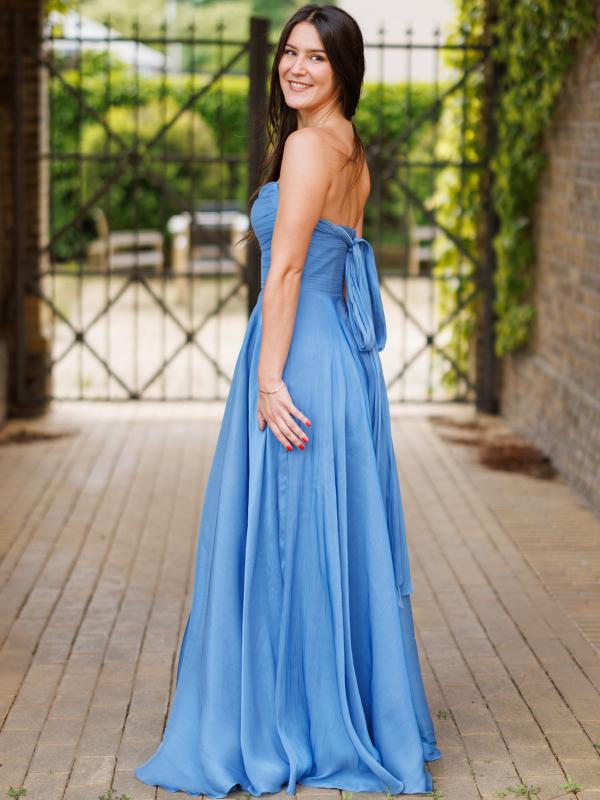 Abendkleid Frieda, taubenblau h