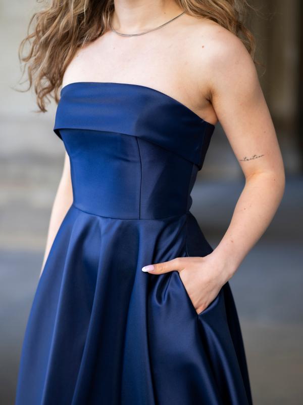 Abendkleid Midi Agnes, dunkelblau d