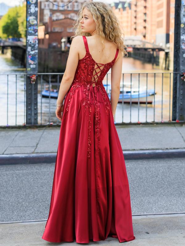 Abendkleid Malin, weinrot h