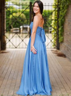 Abendkleid Frieda, taubenblau