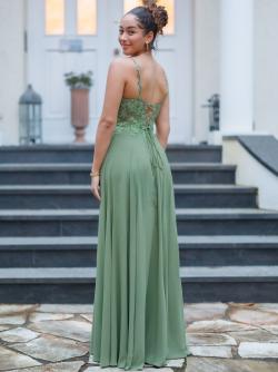 Abendkleid Loretta, olivgrün