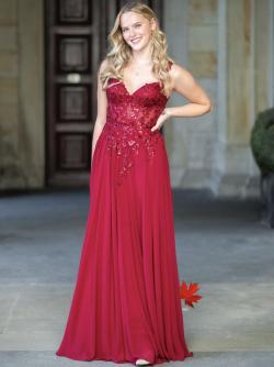 Abendkleid Lavinia, weinrot