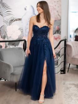 Ballkleid mit Tüll Sarah, dunkelblau - coming soon!