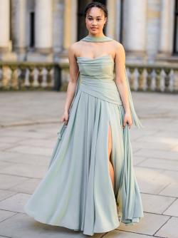 Abendkleid Aurora, salbeigrün