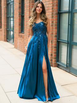 Abendkleid Mailin, petrol