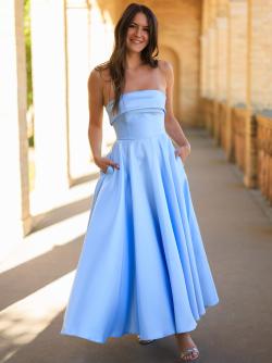 Abendkleid Midi Agnes, hellblau