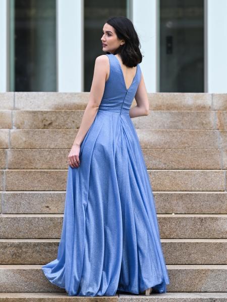 Abendkleid Amal, taubenblau