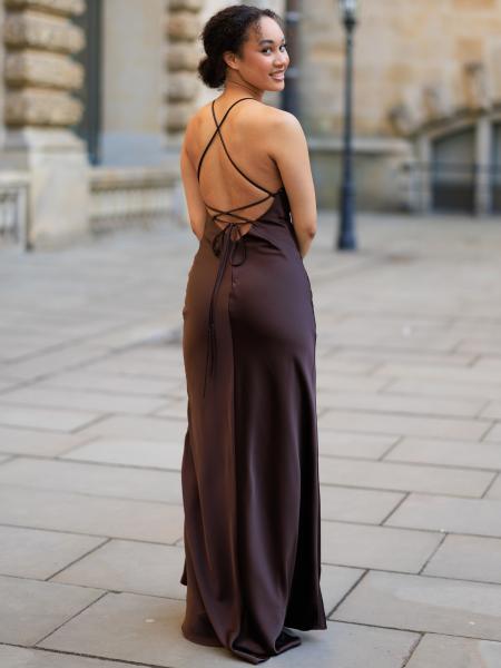 Satinkleid Celine, braun