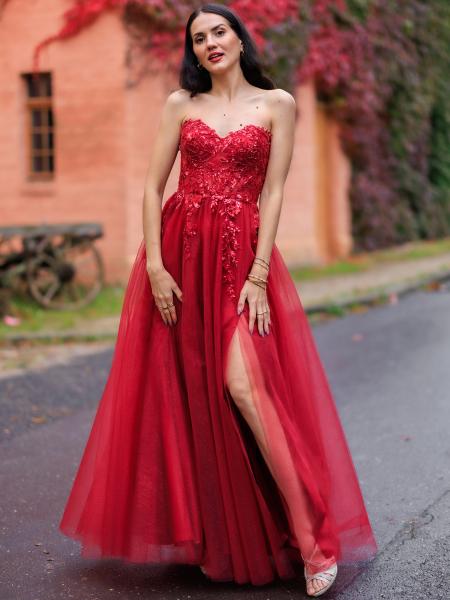 Ballkleid mit Tüll Sarah, weinrot - coming soon!