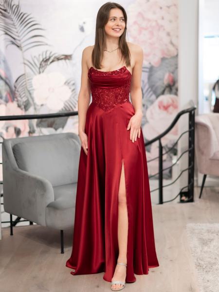 Abendkleid Ariana, weinrot