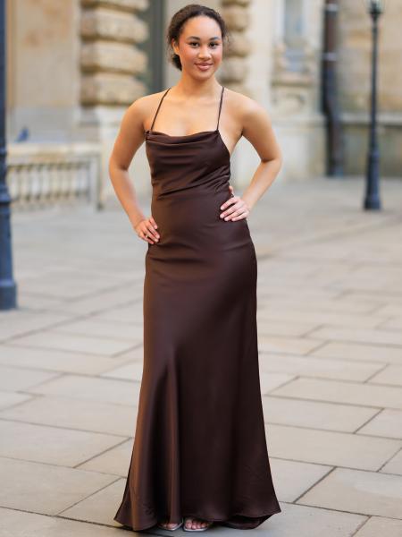 Satinkleid Celine, braun